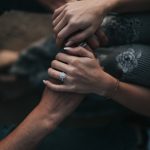 man and woman holding each others hands