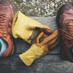 pair of yellow gloves